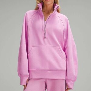 Lululemon scuba oversized funnel neck, half zip long - Dahlia Mauve
